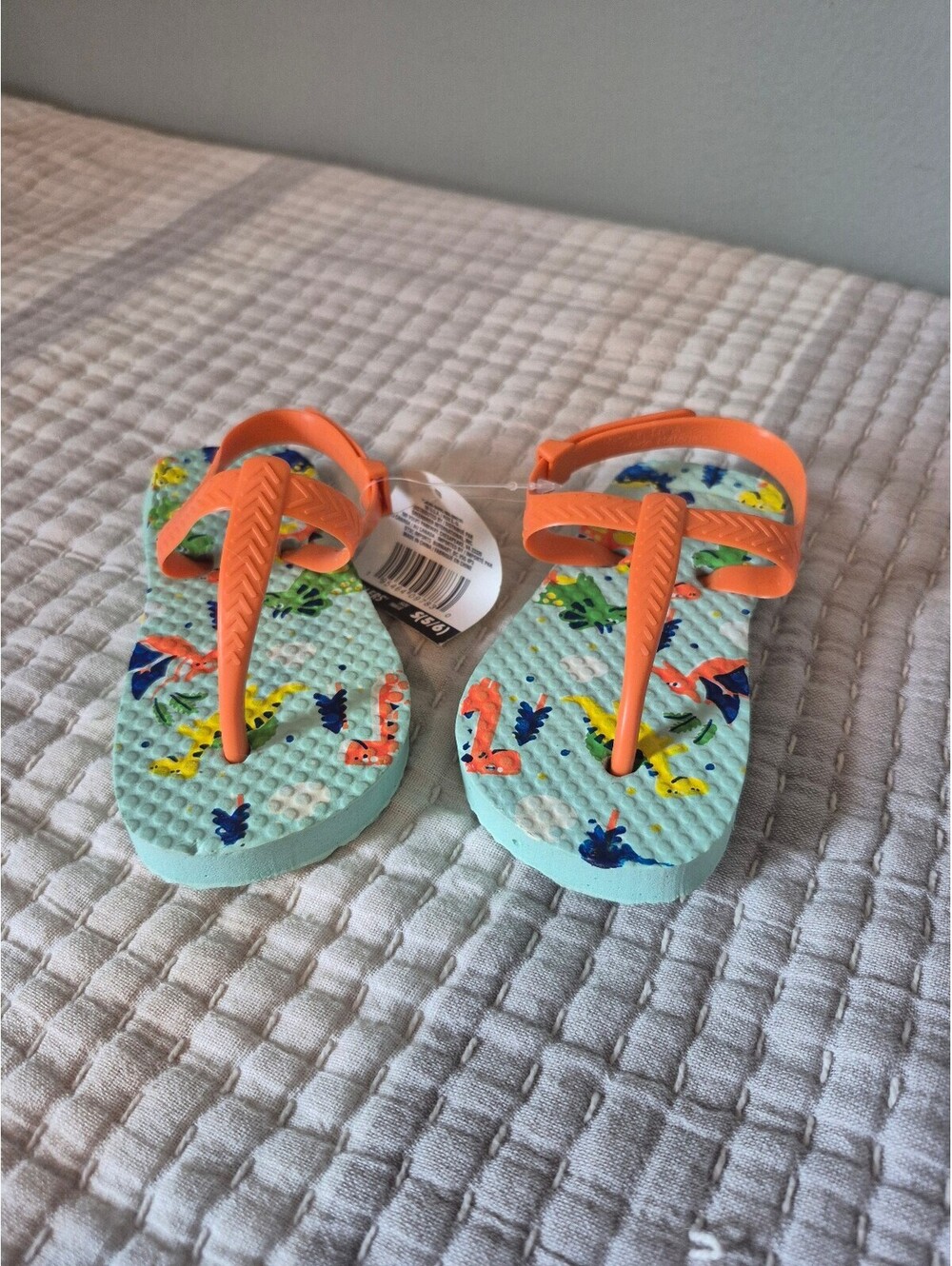 Toddler Dinosaur Print Flip Flop Sandals Size 5/6